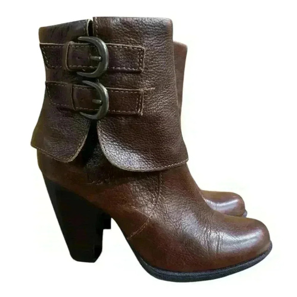 BOC Born Concepts Traipse Brown Leather Boots, Size 6.5 M - Cuff Buckle SHOE - Picture 3 of 10